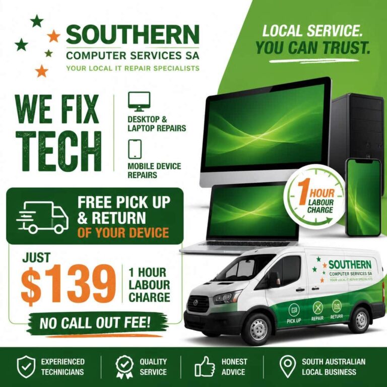 Desktop computer repairs advertisement