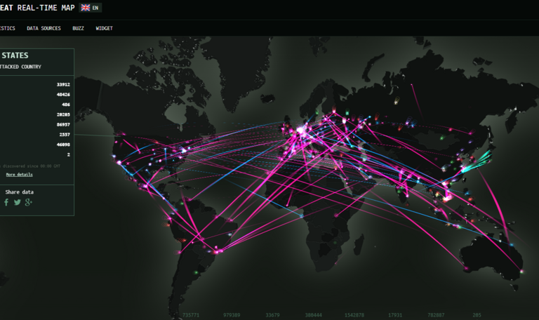 Kaspersky cyberthreat map