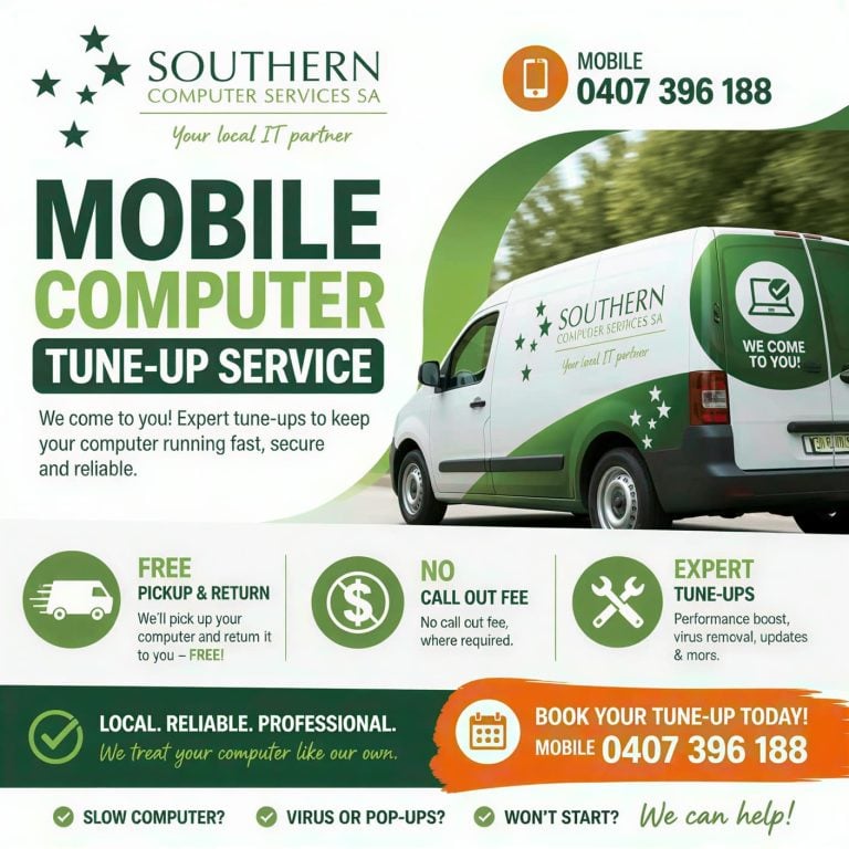 mobile computer tune-up service advertisement