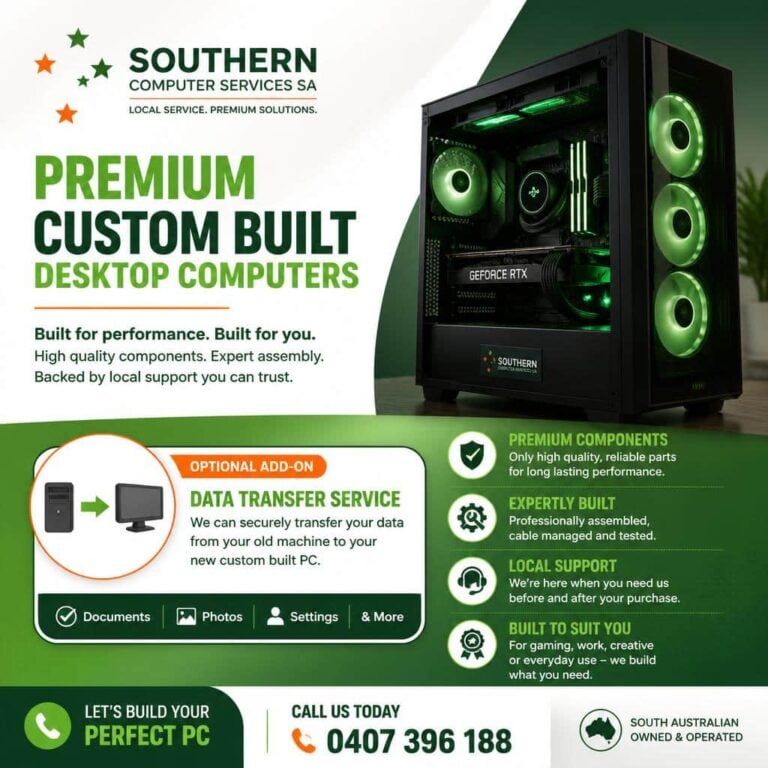 Premium custom built desktop advertisement